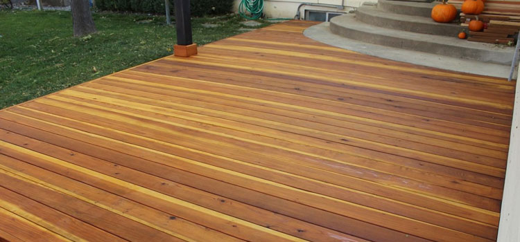 Smooth Redwood Decking in North Hollywood, CA